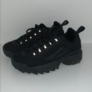 Fila Disruptor All Black Velvet Sneakers